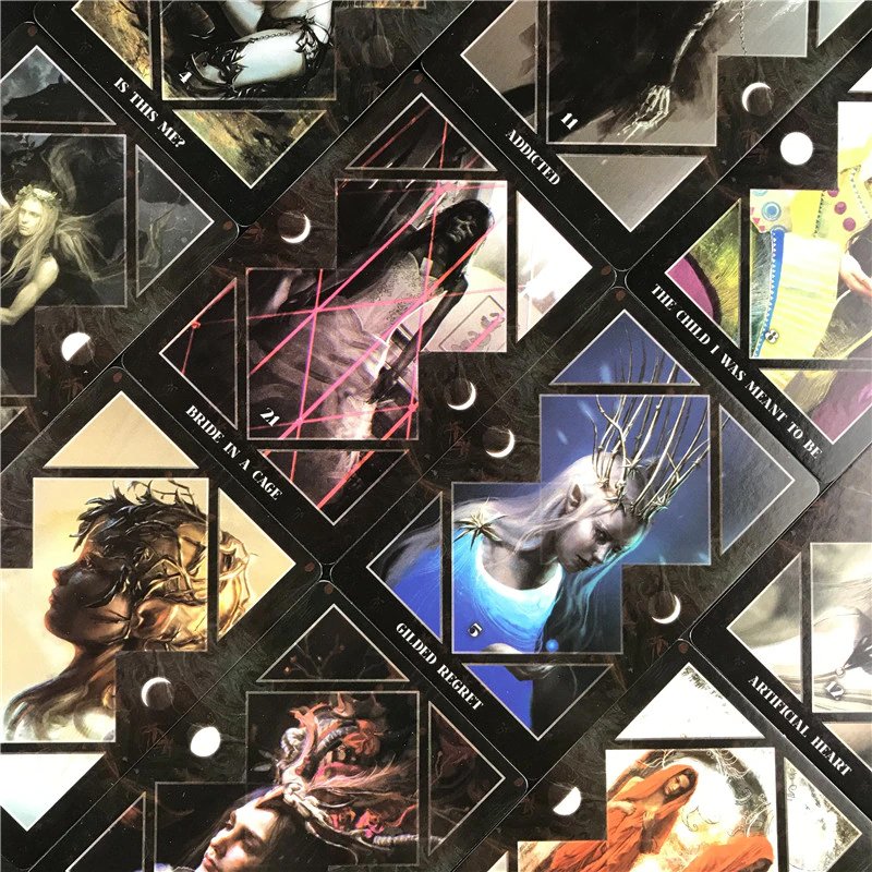 thumbnail image 2 of Dark Mirror Oracle Cards – 32 Card Deck – Tarot Style – Family Party Board Game 2 of 2